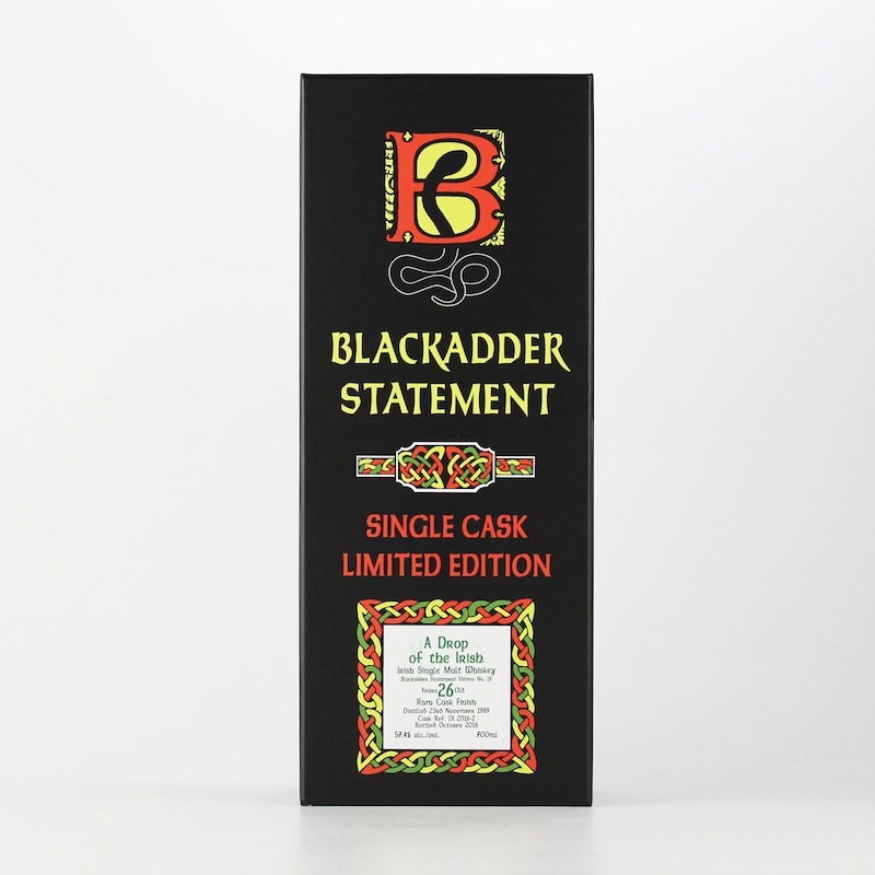 BLACKADDER STATEMENT NO.19 A DROP OF THE IRISH 1989 26yo RUM CASK FINISH Cask ref:DI2016-2 57.4%