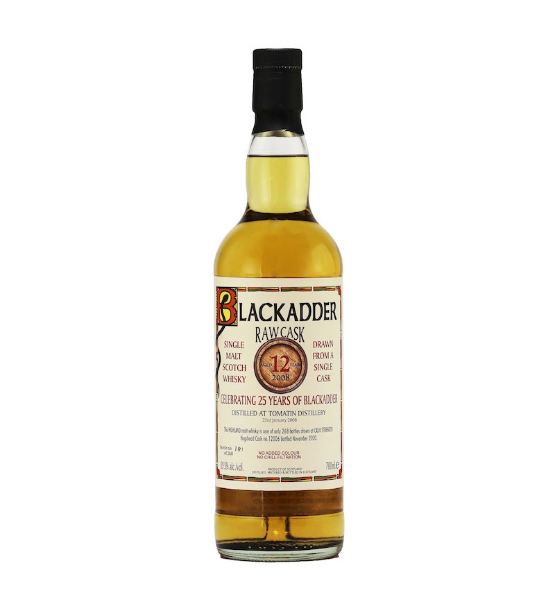 BLACKADDER RAW CASK TOMATIN 2008 12YO CELEBRATING 25 YEARS OF BLACKADDER Cask no.12006 59.5%