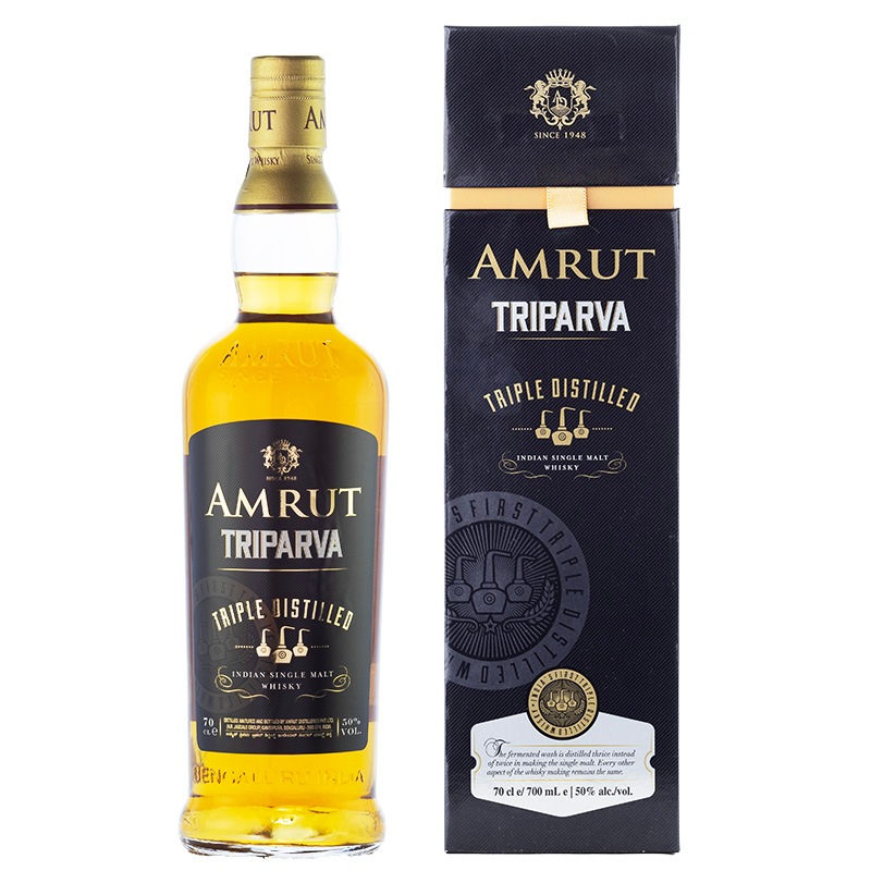 AMRUT TRIPARVA TRIPLE DISTILLED INDIAN SINGLE MALT WHISKY 50%