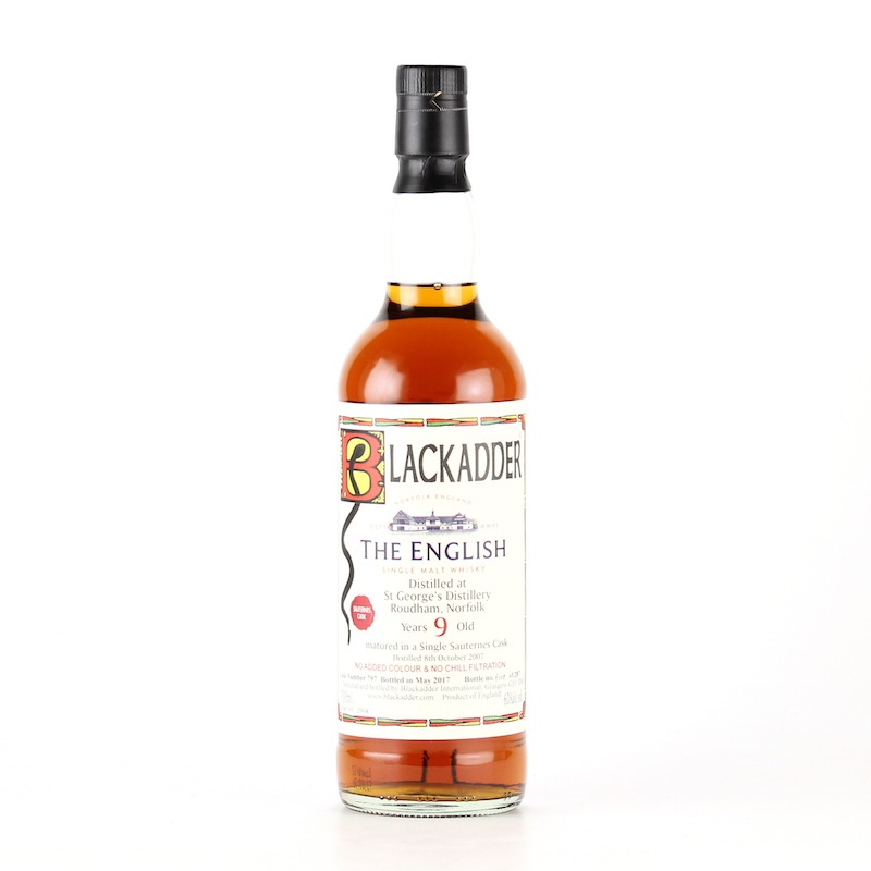 BLACKADDER UNPEATED ENGLISH SINGLE MALT WHISKY SAUTERNES CASK 9YO Cask ref:797 63%