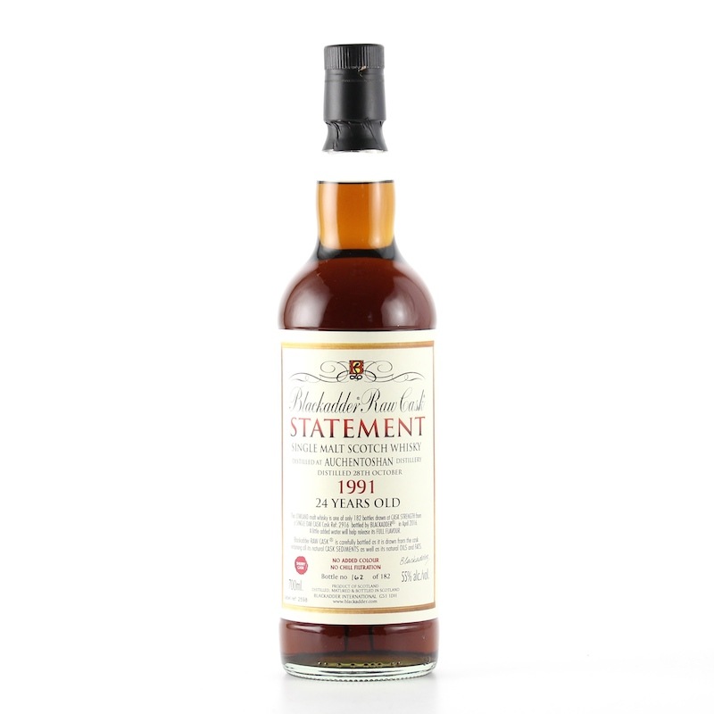 BLACKADDER STATEMENT NO.16 RAW CASK AUCHENTOSHAN 1991 24yo Cask ref:2916 55%