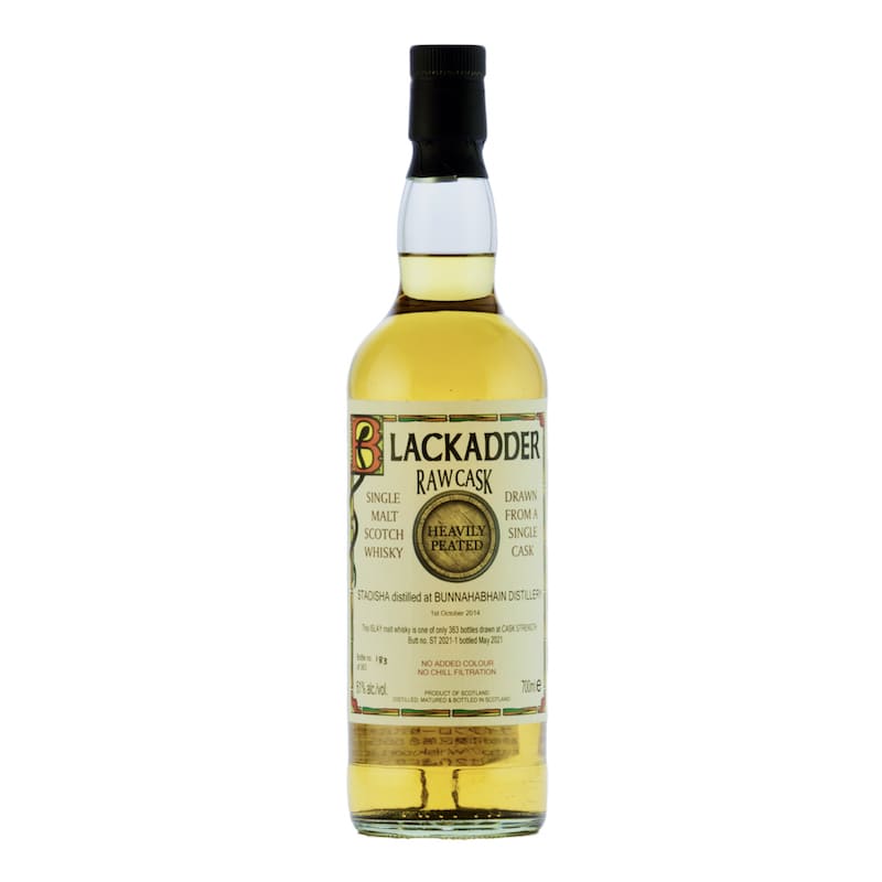 【箱キズ】BLACKADDER RAW CASK STAOISHA distilled at BUNNAHABHAIN DISTILLERY 2014 HEAVILY PEATED Cask Ref: ST 2021-1 61%