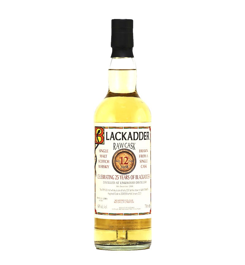 BLACKADDER RAW CASK LINKWOOD 2008 12YO CELEBRATING 25 YEARS OF BLACKADDER Cask no.308358 60%