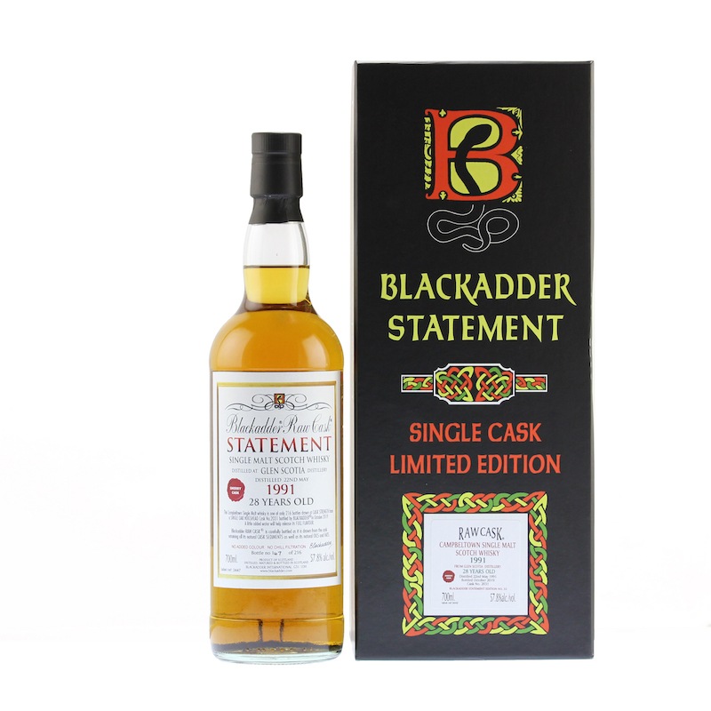 BLACKADDER STATEMENT NO.33 RAW CASK GLEN SCOTIA 1991 28YO Cask No.2031 57.8%