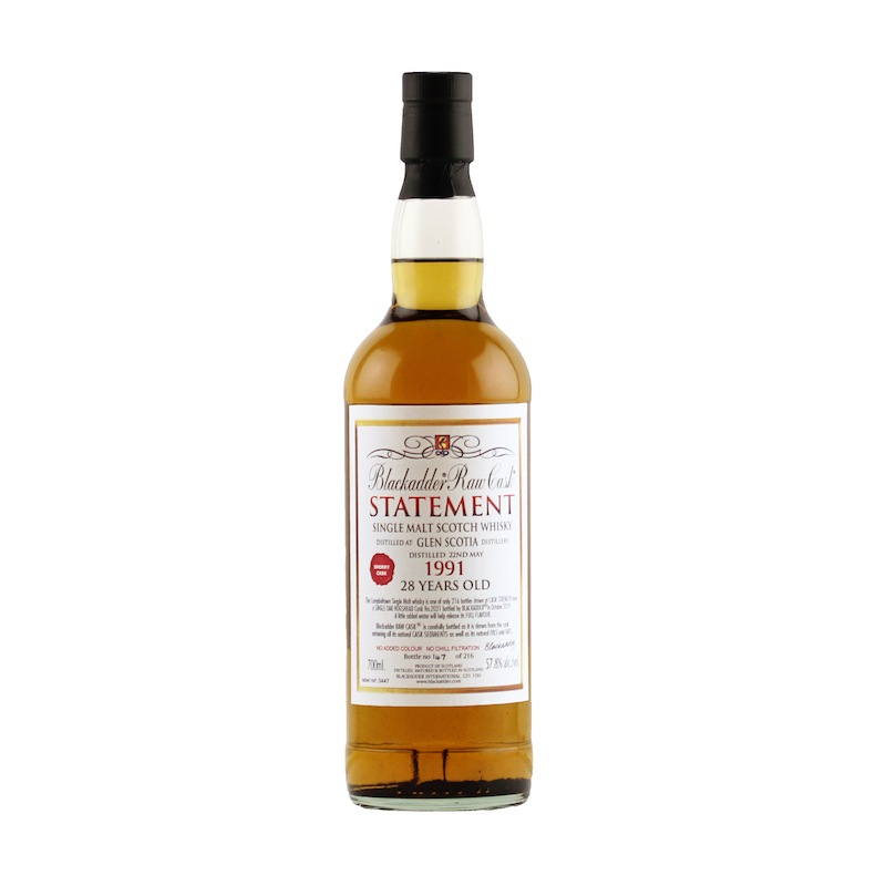BLACKADDER STATEMENT NO.33 RAW CASK GLEN SCOTIA 1991 28YO Cask No.2031 57.8%