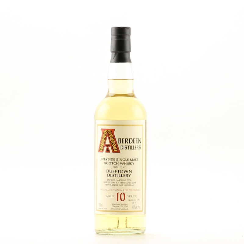 【箱キズ】ABERDEEN DISTILLERS DUFFTOWN 2008 10YO Cask Ref:100 46%