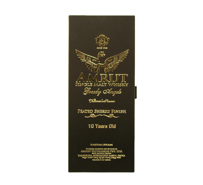 AMRUT SINGLE MALT WHISKY GREEDY ANGELS PEATED SHERRY FINISH CHAIRMAN'S RESERVE 10 YEARS OLD 60%