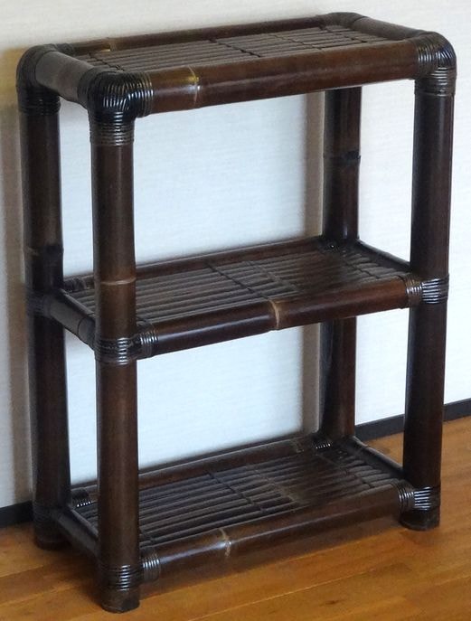 アジアン家具》バンブー2段ラック