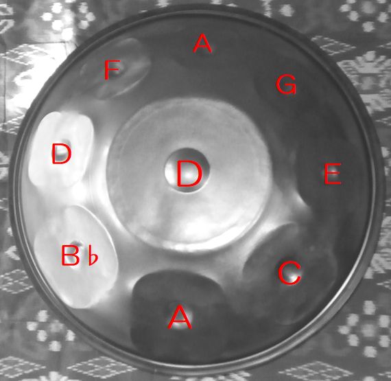 Hand Pan/Hang Drum（ハンドパン/ハングドラム）《D Gurdu》=9トーン