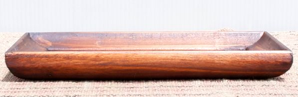 竹編みデザインの木製トレイ～長方形～