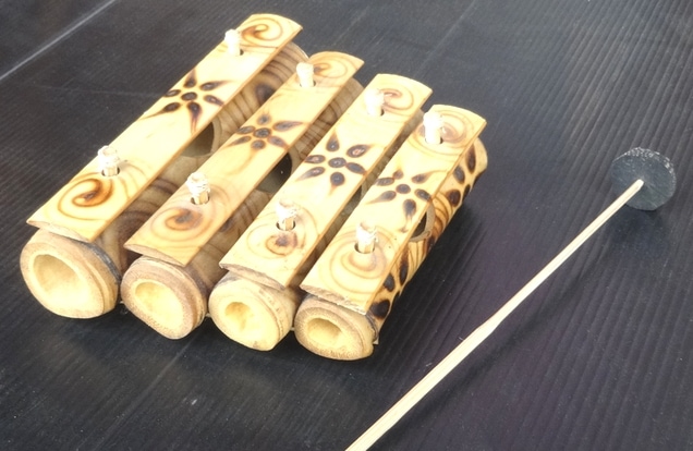 竹ガムラン・ミニ～ナチュラル～4鍵（竹琴/バラフォン）