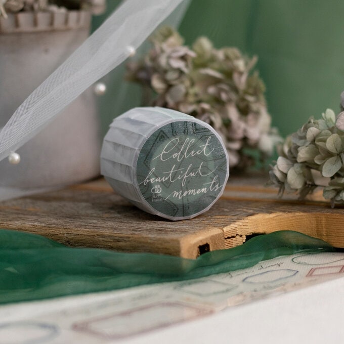 [樂意Loidesign]採集美好-框框 Collect Beautiful Moments 透明ラベル柄 クリアPETテープ(剥離紙付き) 台湾マスキングテープ 海外マスキングテープ 