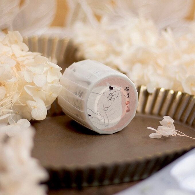 樂意Loidesign]猫柄 Meow Meow クリアPETテープ(剥離紙付き