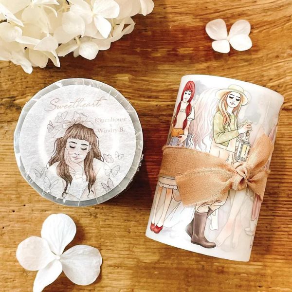 [Windry R]Windry R. x 63penhouse ~ Sweetheart マットPETテープ(剥離紙付き) 台湾マスキングテープ 海外マスキングテープ