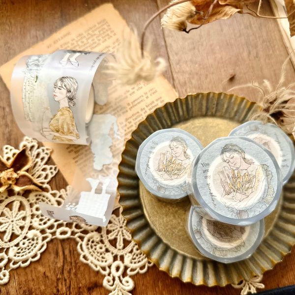 [Pion]She マットPETテープ(剥離紙付き) 台湾マスキングテープ 海外マスキングテープ