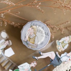 樂意Loidesign]Take a break 女の子柄 クリアPETテープ(剥離紙付き