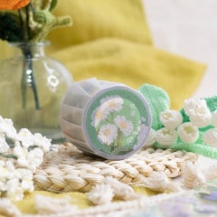 海外 PETテープ マスキングテープ 装飾フラワー 樂意Loidesign]咲繍 Flower Crochet 刺繍花柄 クリアPETテープ