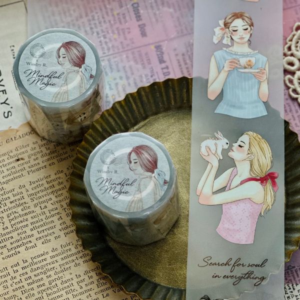 [Windry R]Windry R.  x Journal pages ~ Mindful magic マットPETテープ(剥離紙付き) 台湾マスキングテープ 海外マスキングテープ  海外 マスキングテープ