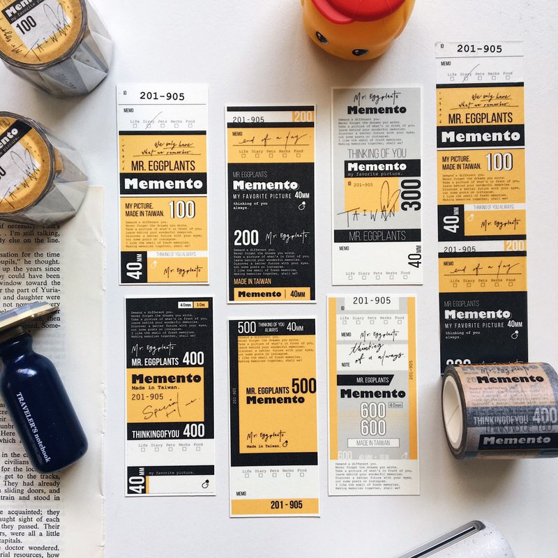 [茄子先生] レトロ風フィルムメモ 和紙テープ(剥離紙なし)