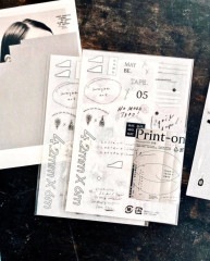 [羊君Somesortoffern] 立可白(Liquid paper) 人物、英字柄 転写シール(2枚入)