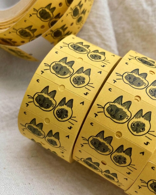 [羊君somesortof.fern]  _Lulu・Seal Point Cats 紙ラベルステッカーロール (剥離紙付き)