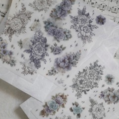 [樂意Loidesign] 星織(Stars and Flowers) 花柄 転写シール(剥離紙付き) 3種類各1枚