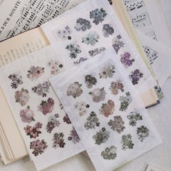 樂意Loidesign] 手捏花(Cloth flowers) 花柄 転写シール(剥離紙付き) 3