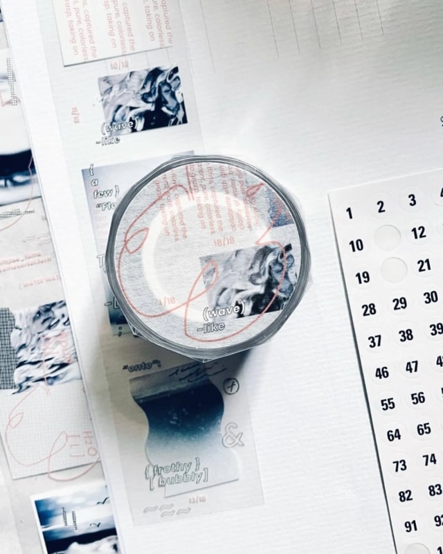 樂意Loidesign]白い薔薇 White Rose 白バラ柄 クリアPETテープ(剥離紙