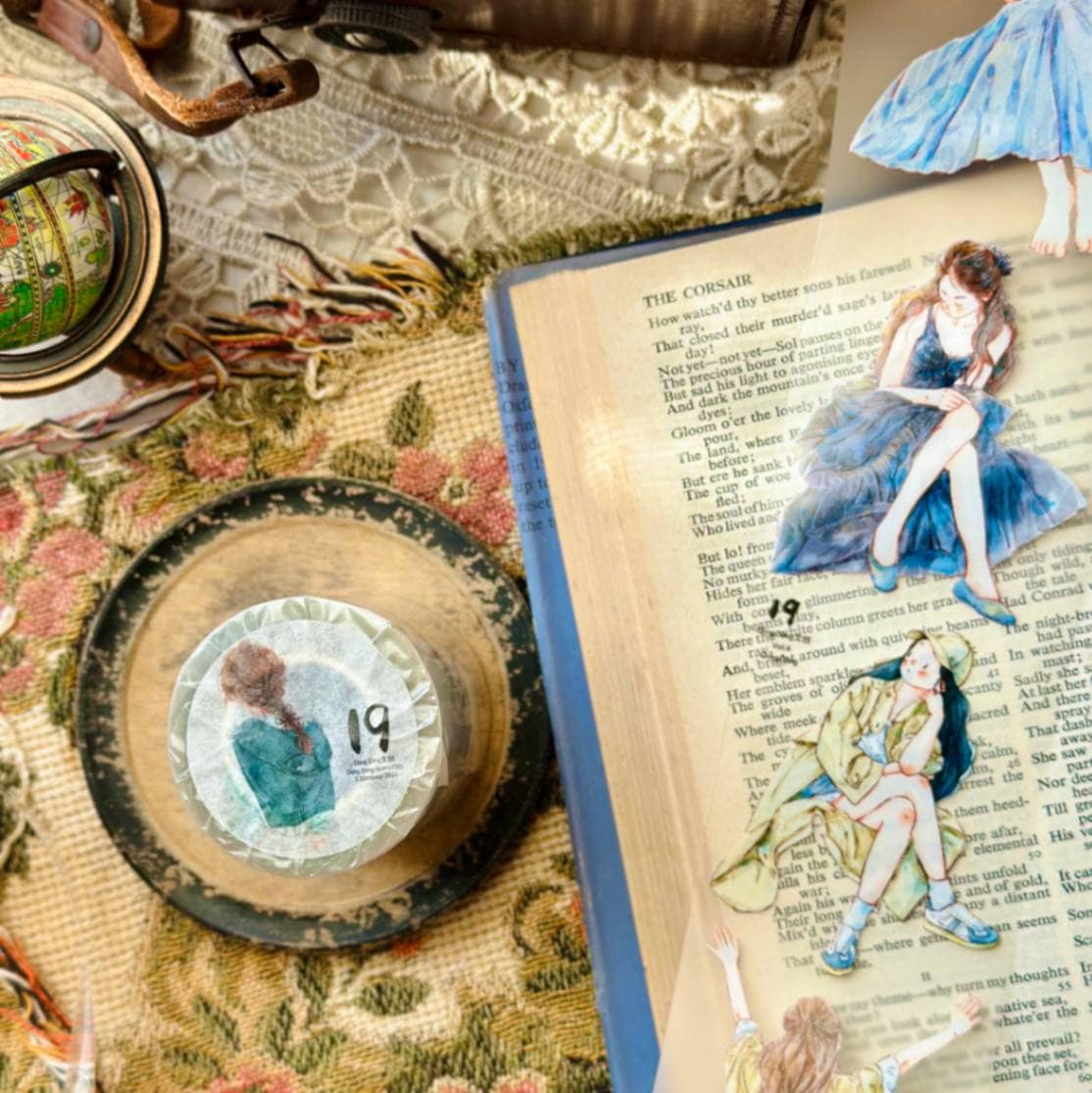 [丁丁DingDing] #19 初夏 グリーン系 マットPETテープ(剥離紙付き)