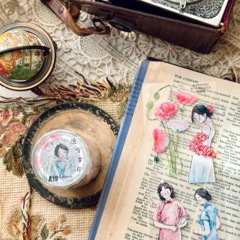 [丁丁DingDing] A19 流金歲月 民國風 マットPETテープ(剥離紙付き)