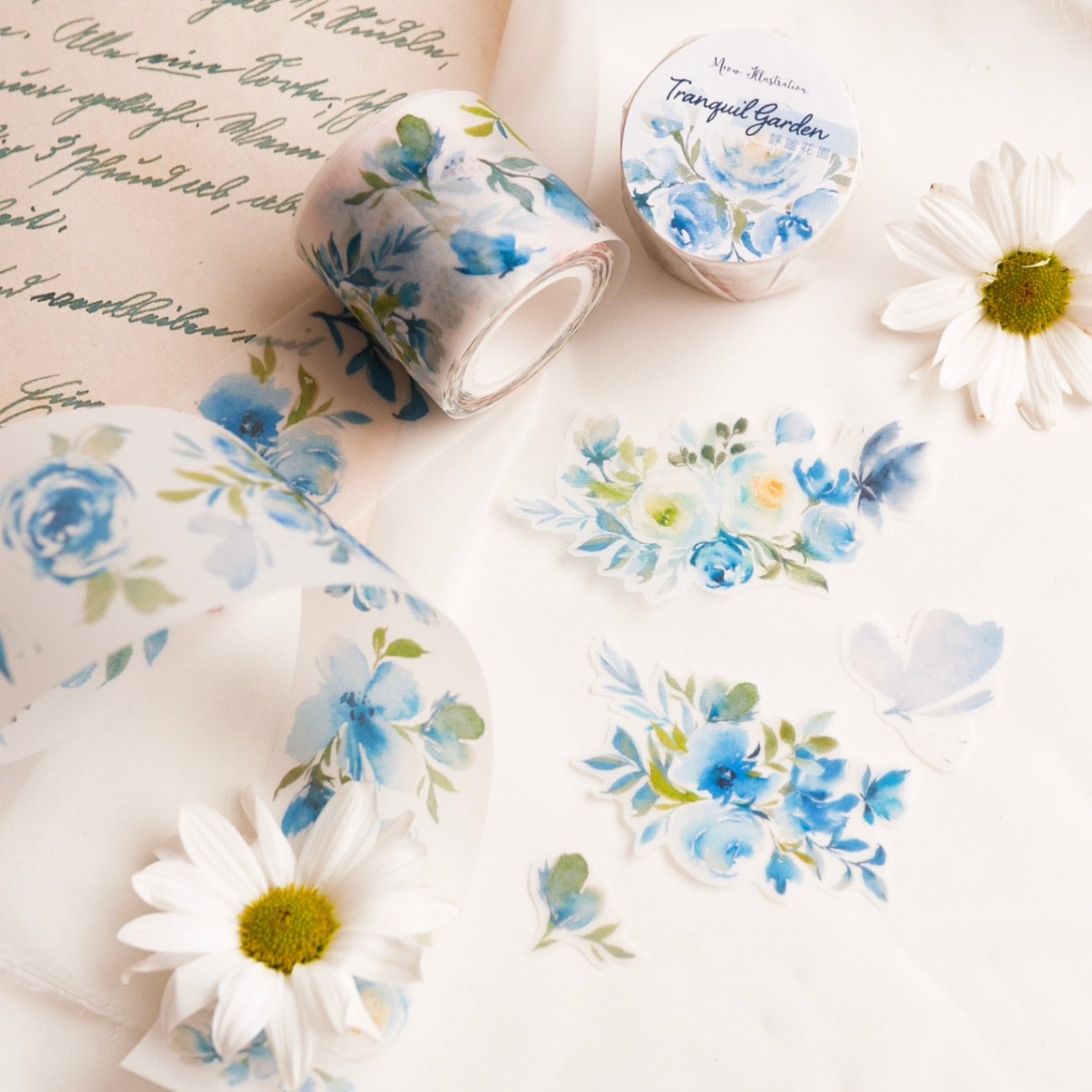 [Meow Illustration] 靜謐花園 Tranquil Garden 和紙テープ(剥離紙付き)