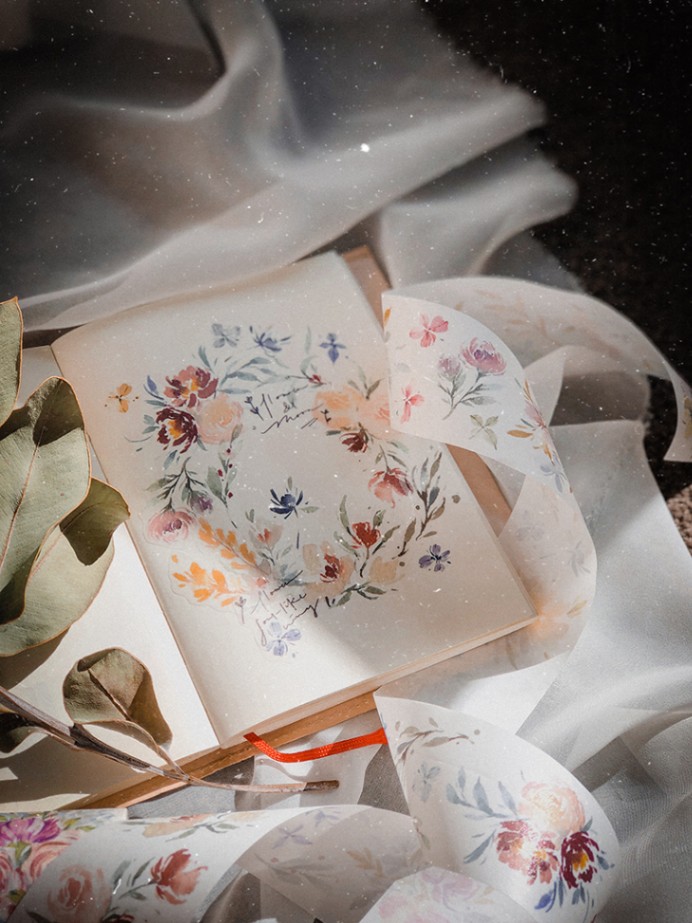 [Meow Illustration] 野桔梗 Prairie Gentian 和紙テープ(剥離紙付き)