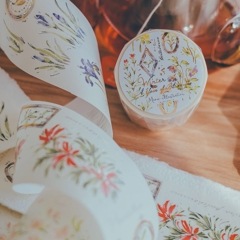 [Meow Illustration] 花開的樣子<冬> A Year of Blossom Winter 和紙テープ(シルバー箔押、剥離紙付き)