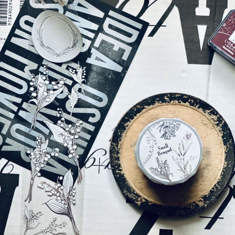 [樂意Loidesign] 小捧花(Small bouquet) クリアPETテープ(剥離紙付き)