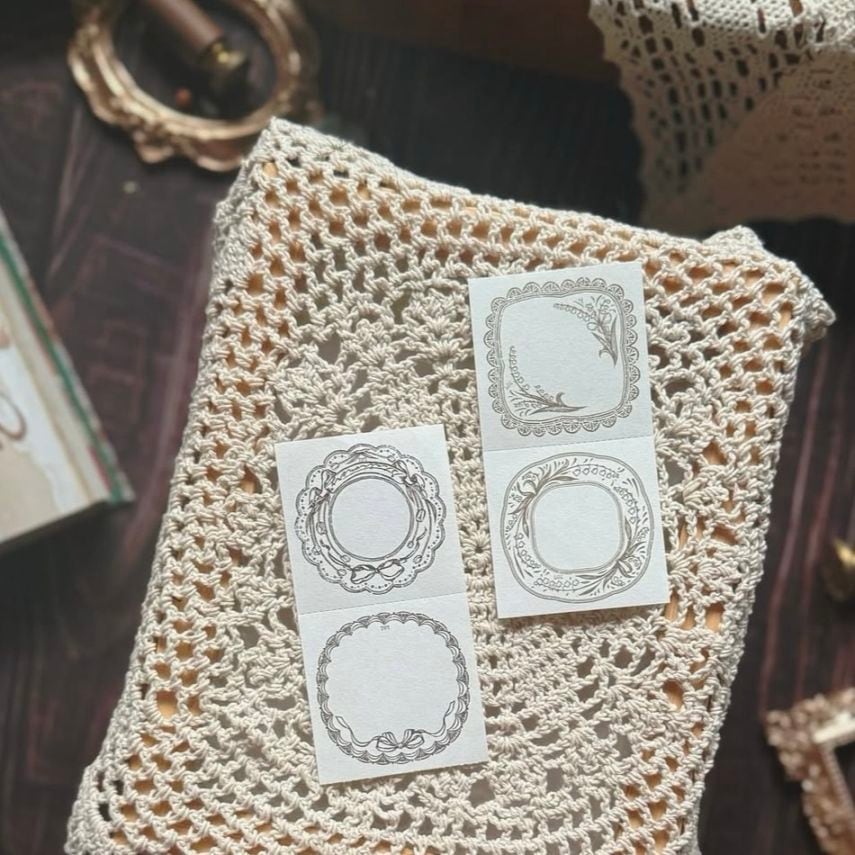 [樂意Loidesign] 幸福花柄-鈴蘭花(Symbol of Happiness-Lily of the Valley) コラージュ ラベルブック(2種類各50枚入)