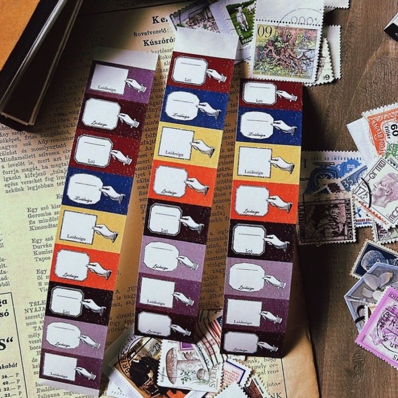 [樂意Loidesign] 框框與手手(Frames & Hands) 紙ラベルステッカーシール(約500枚入)