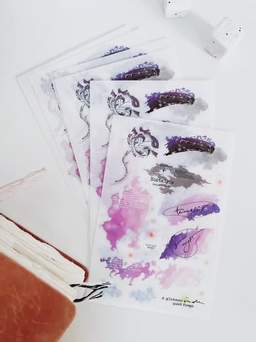 [哈秋HA7UU] 霞光之森 転写シール+コラージュカード(各1枚入)