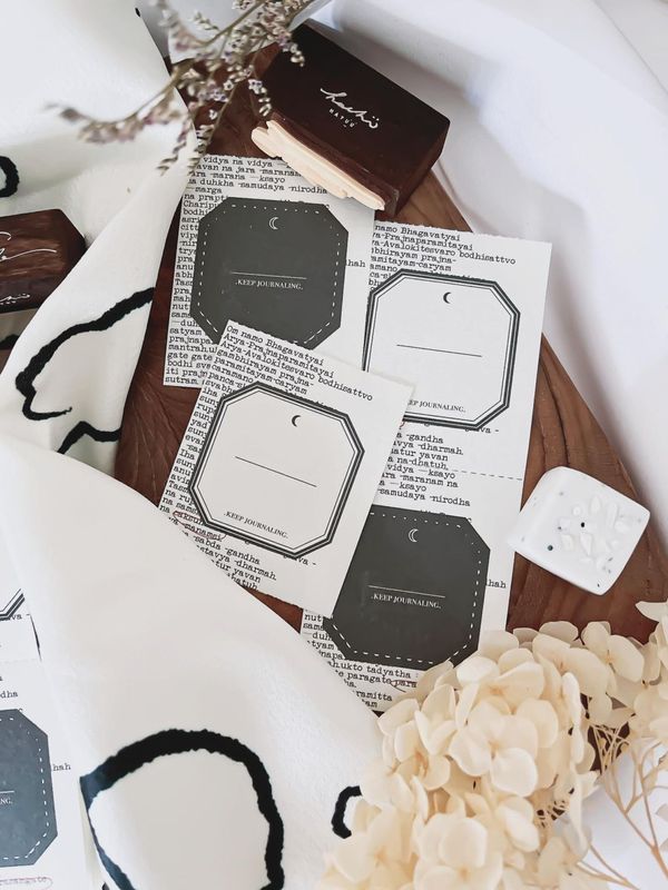 [哈秋HA7UU] 文具控的酒標 コラージュ ラベルブック(2種類各50枚入)