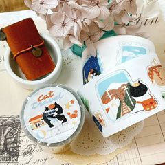 [Journal pages] Cat travel ダイカットマットPET/合成紙テープ(剥離紙付き)　