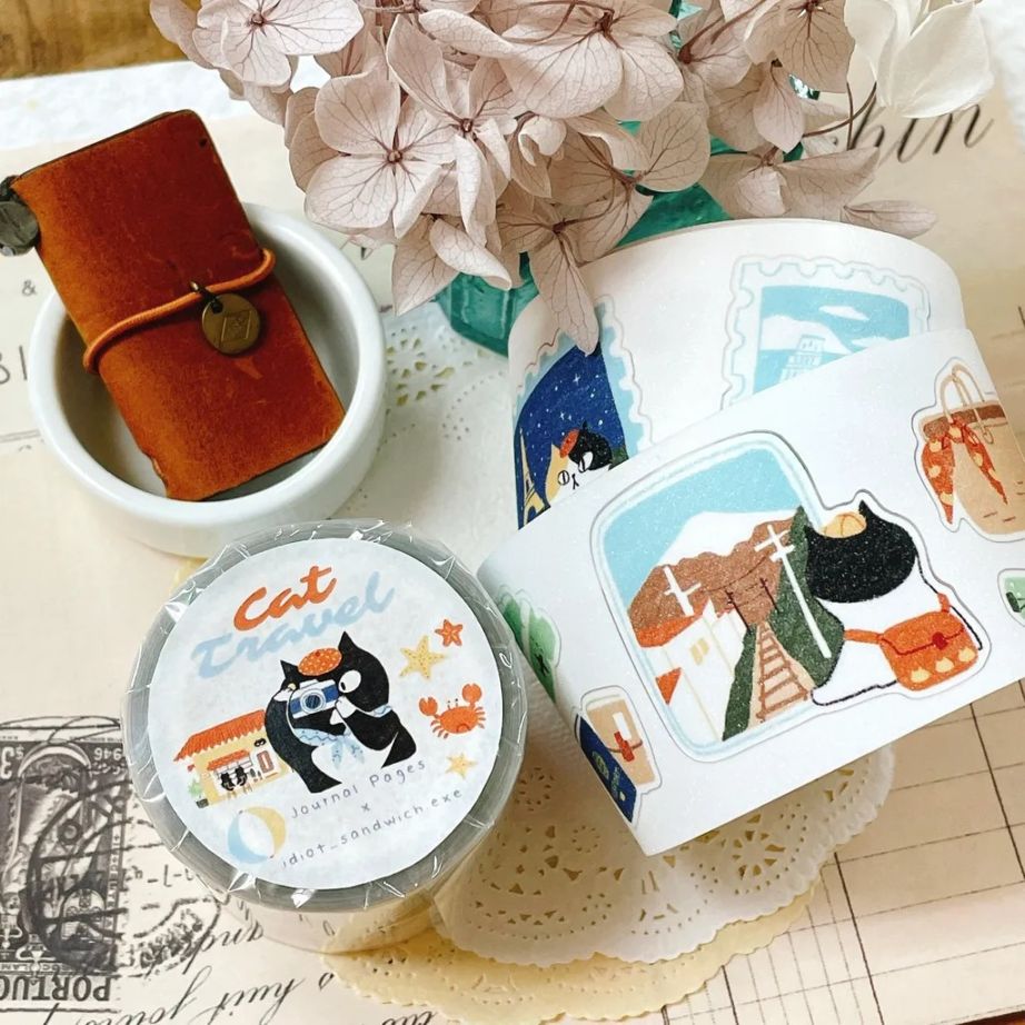 [Journal pages] Cat travel ダイカットマットPET/合成紙テープ(剥離紙付き)　