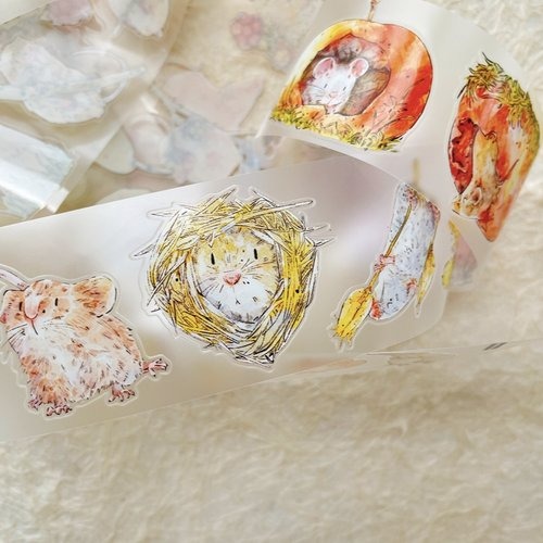 [丁丁DingDing] A47 吱吱 ダイカットマットPETテープ(剥離紙付き)