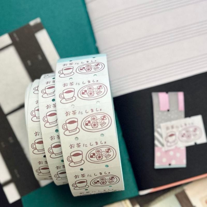 [36 Sublo] 36オリジナル ラベラーロールシールL お茶にしましょ(弱粘着 再剥離)(約800枚入)