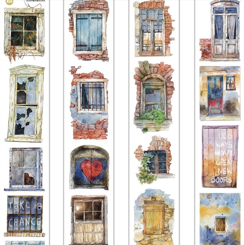 丁丁DingDing] A53 扉間物語 ダイカットマットPETテープ(剥離紙付き