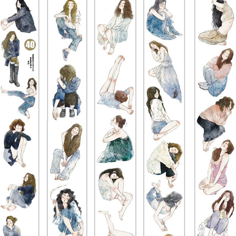 丁丁DingDing] #40 散 ダイカットクリアPETテープ(剥離紙付き