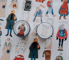 [甜蜜生活 la dolce vita] 環島旅行(Let us go on a road trip) クリアPETテープ(剥離紙付き)