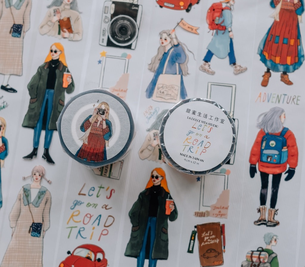 [甜蜜生活 la dolce vita] 環島旅行(Let us go on a road trip) クリアPETテープ(剥離紙付き)