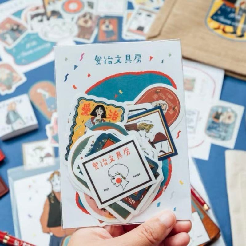 [甜蜜生活 la dolce vita] 愛治文具房十週年紀念ステッカーセット(24枚入)