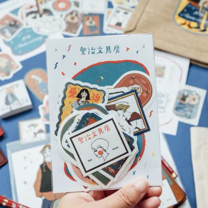 [甜蜜生活 la dolce vita] 愛治文具房十週年紀念ステッカーセット(24枚入)