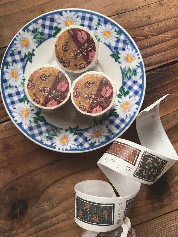 [微瘋畫室Breezy Studio] 老奶奶の拼布 ダイカット和紙テープ(剥離紙付き)