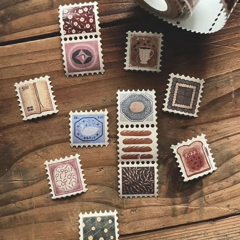 [微瘋畫室Breezy Studio] 香氣製票所 切手風 模造紙テープ(剥離紙付き)